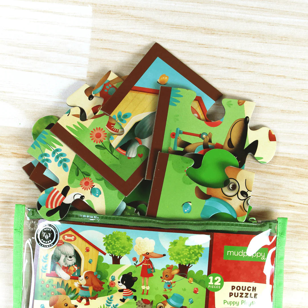 12pc Pouch Puzzle - Puppy Playtime