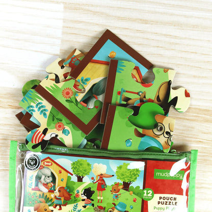 12pc Pouch Puzzle - Puppy Playtime