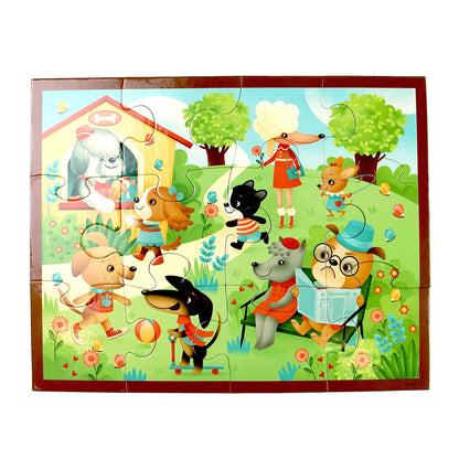 12pc Pouch Puzzle - Puppy Playtime