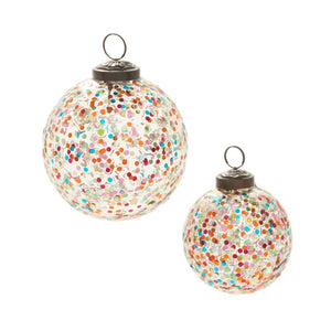 Rainbow Glitter Ball Ornament