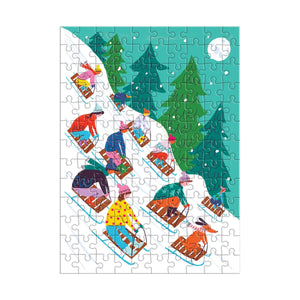 Winter Sledding Puzzle Ornament