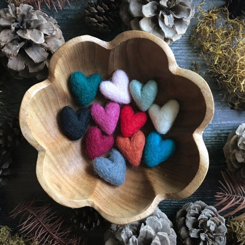 Wool Felt Hearts Multicolor