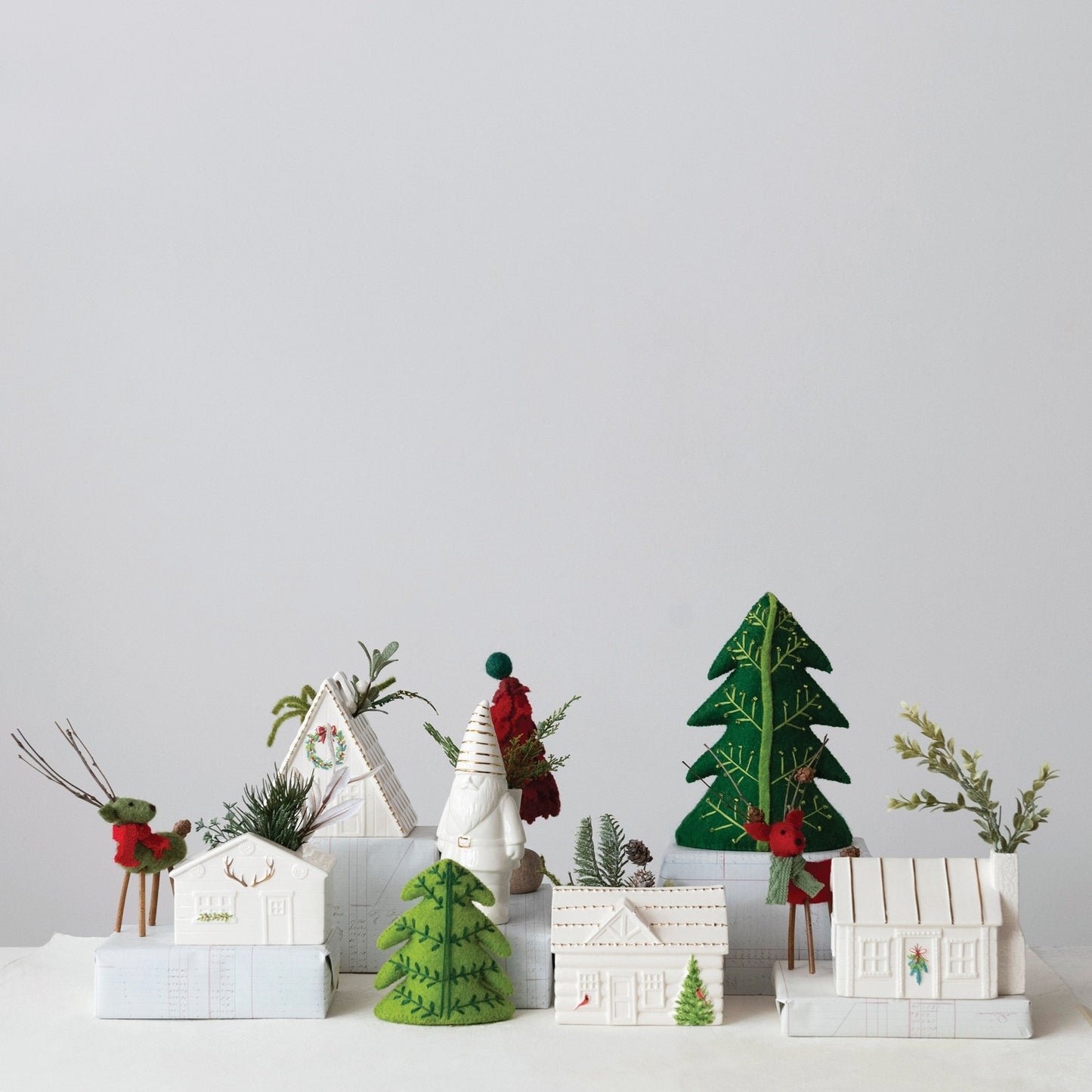Festive Electroplated House Vases