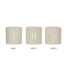 Load image into Gallery viewer, Snowflake Bisque Tealight Holders
