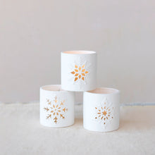 Load image into Gallery viewer, Snowflake Bisque Tealight Holders
