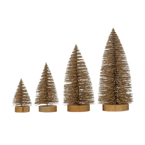 Champagne Glitter Bottle Brush Trees