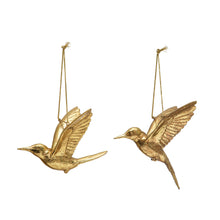 Load image into Gallery viewer, Gold Hummingbird Ornament
