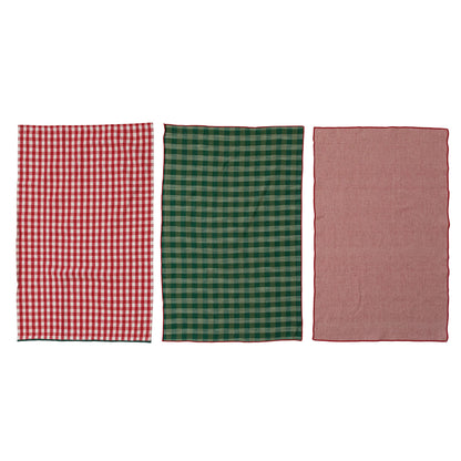 Christmas Market Cotton Tea Towel Set of 3