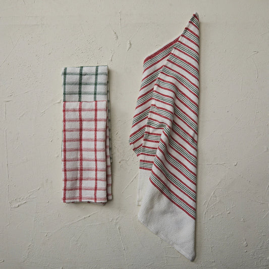 Christmas Market Waffle Tea Towel
