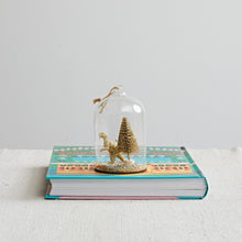 Load image into Gallery viewer, Sparkly Dino Glass Cloche Ornament
