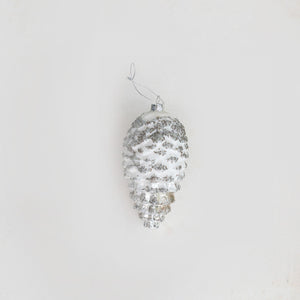 Glitter Glass Pinecone Ornament