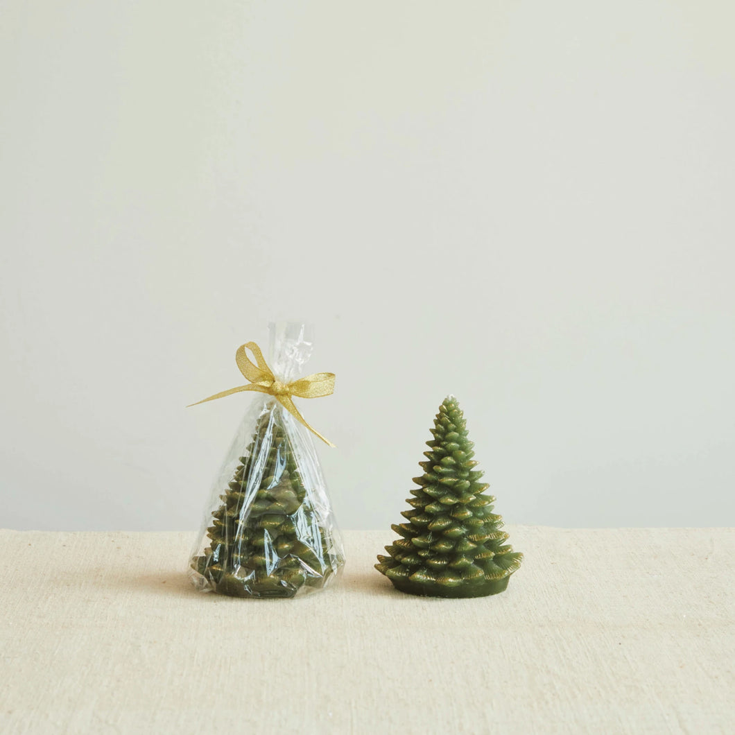 Green & Gold Tree Shaped Votives