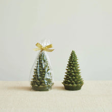 Load image into Gallery viewer, Green &amp; Gold Tree Shaped Votives
