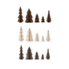 Load image into Gallery viewer, Set of Paper Honeycomb Trees with Gold Glitter
