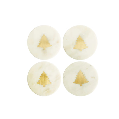 Marble Coasters with Tree Inlay