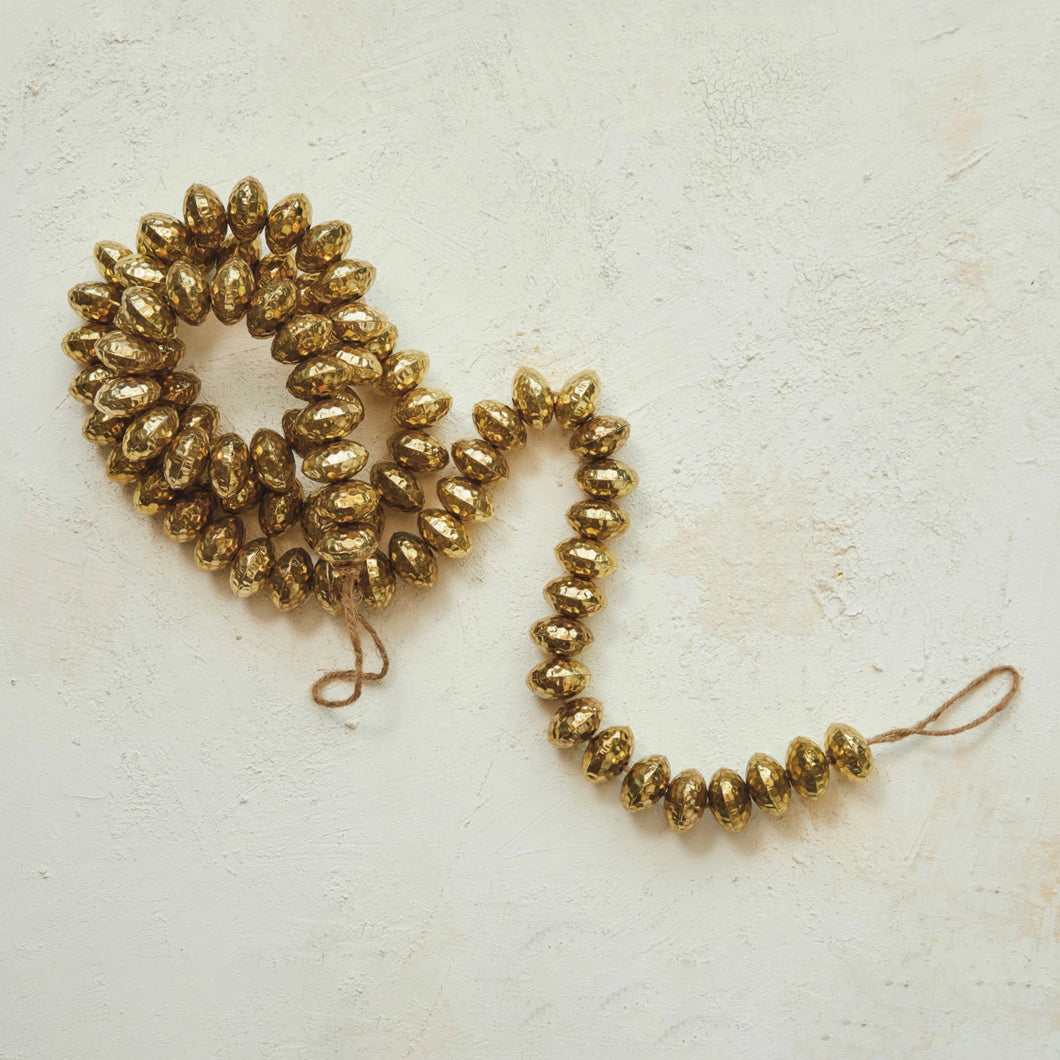 Hammered Brass Bead Garland