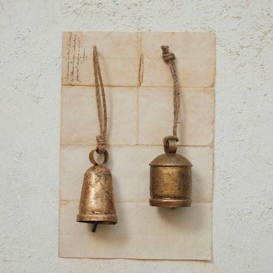 Antique Brass Metal Bell Ornament