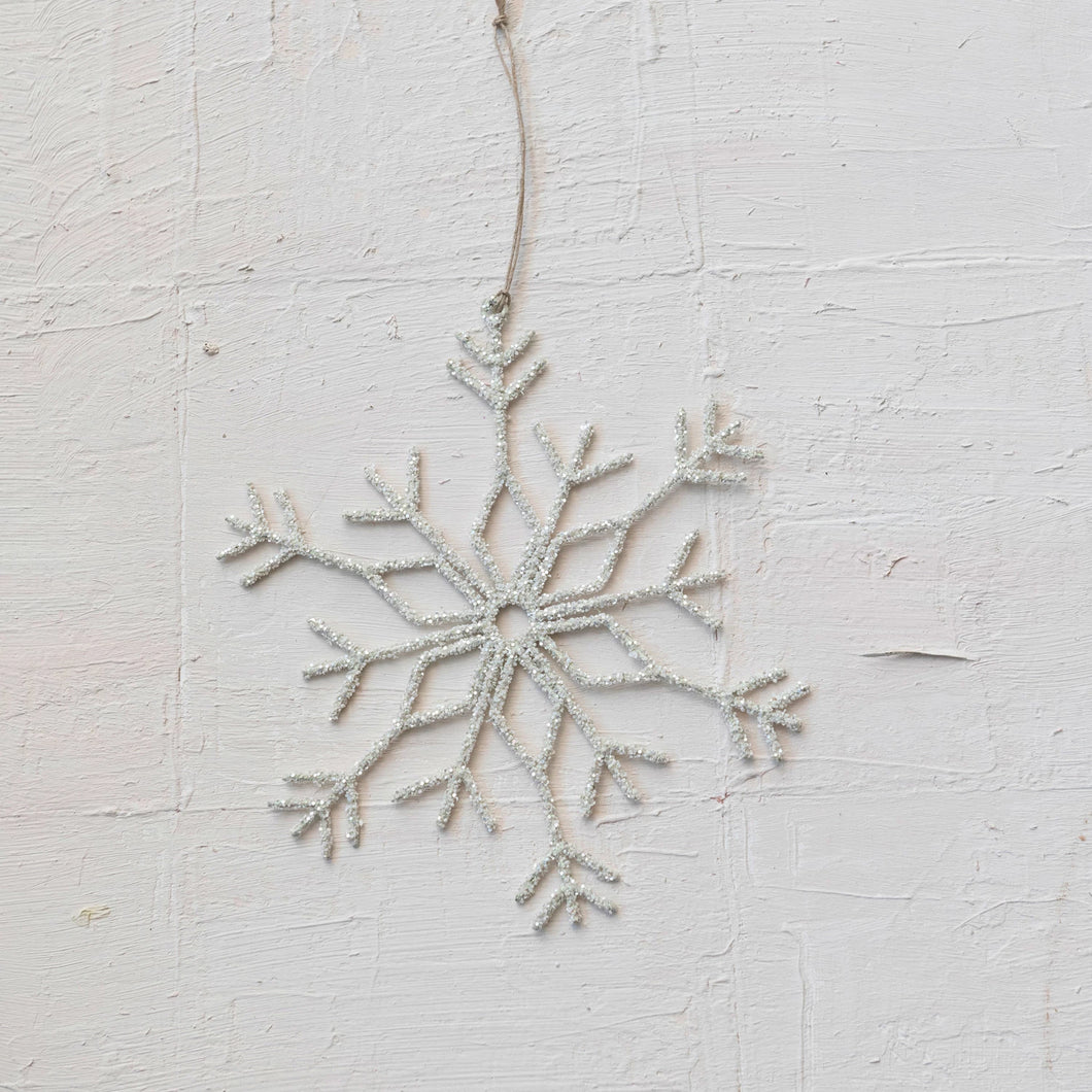 Metal Glitter Snowflake Ornament