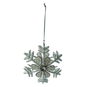 Bead & Glass Snowflake Ornament