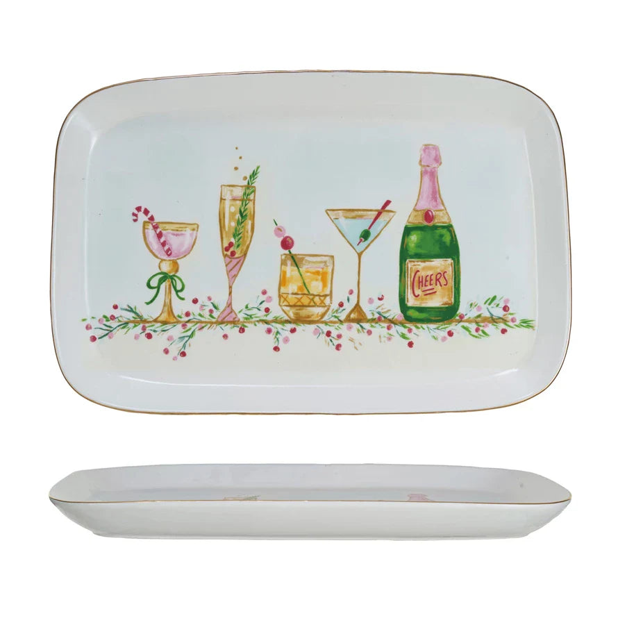 Holiday Spirits Stoneware Platter