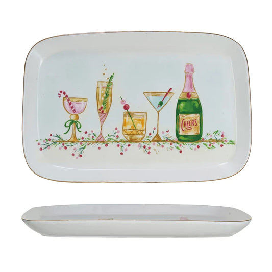 Holiday Spirits Stoneware Platter