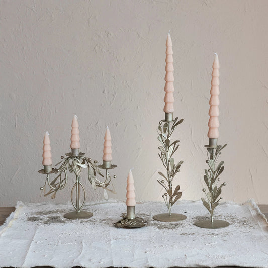 Pewter Leaves & Berries Taper Holder