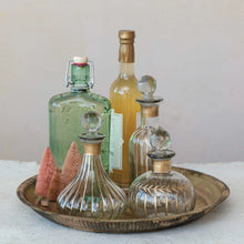 Load image into Gallery viewer, Small Gold Fluted Glass Decanters
