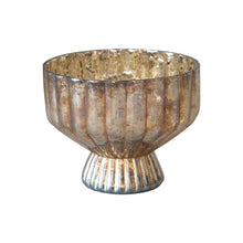 Load image into Gallery viewer, Mercury Glass Pleated Footed Candleholder
