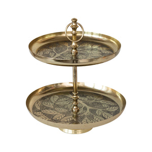 Decorative Golden Branches 2-Tier Tray