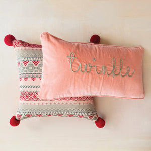 Pink Twinkle Velvet Lumbar Pillow