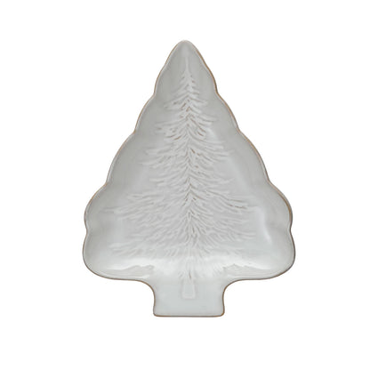 Northern Lodge Stoneware Tree Shaped Plate