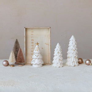 Shimmer Stoneware Christmas Trees