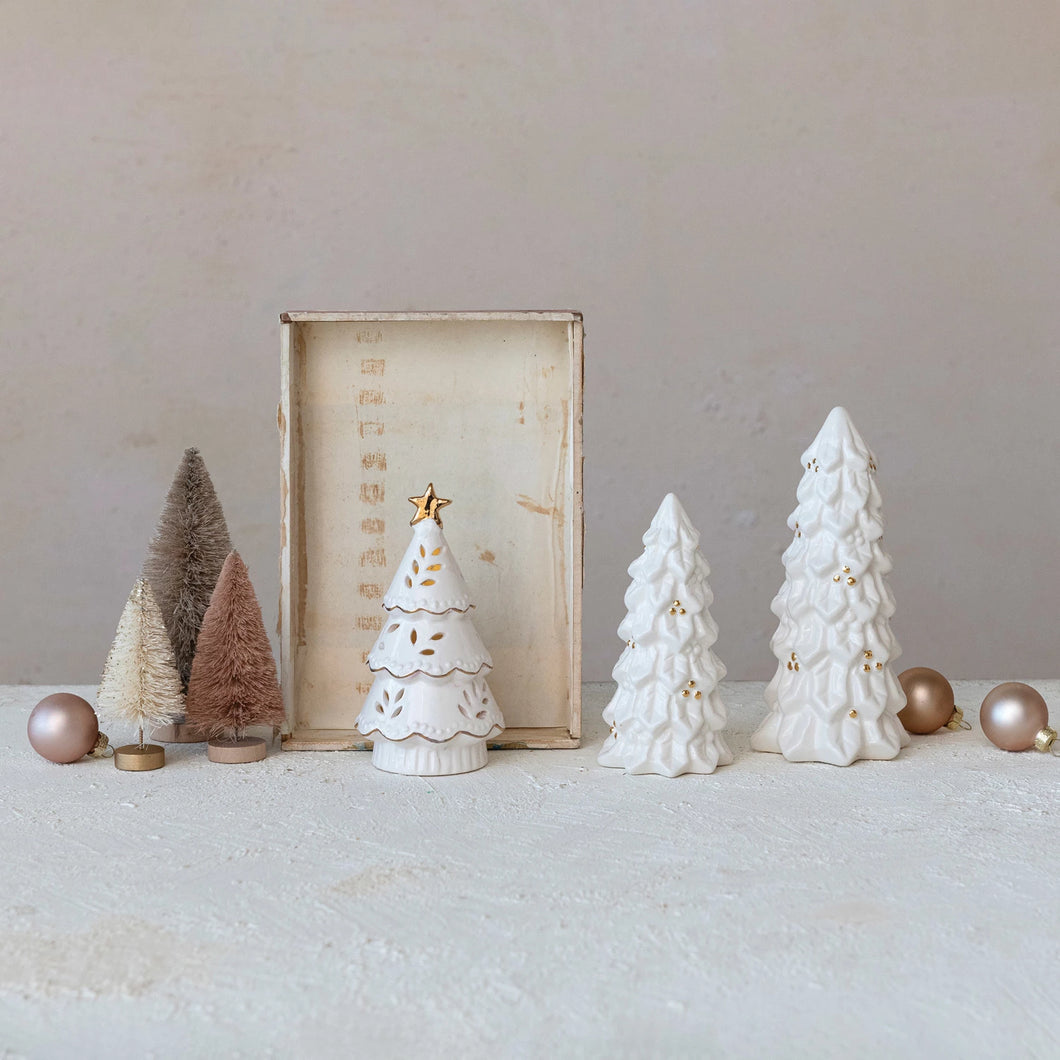 Shimmer Stoneware Christmas Trees