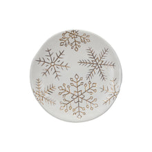 Load image into Gallery viewer, Gold Electroplated Snowflakes Plate
