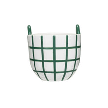 Load image into Gallery viewer, Hand Painted Green Grid Holiday Container
