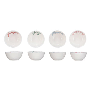 Bistro Hand-Painted Holiday Word Bowls