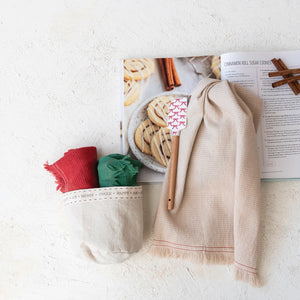 Giftable Christmas Waffle Weave Tea Towels Set