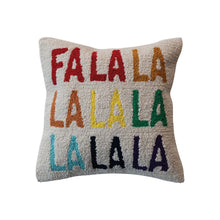 Load image into Gallery viewer, Whimsy Cotton Tufted &quot;FALALALALA&quot; Pillow
