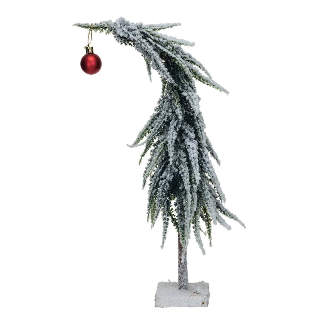 Whimsy Flocked Faux Evergreen Tree