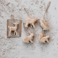 Load image into Gallery viewer, Hand Carved Woodland Ornaments
