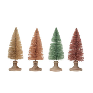 Wood Base Sherbet Bottle Brush Trees