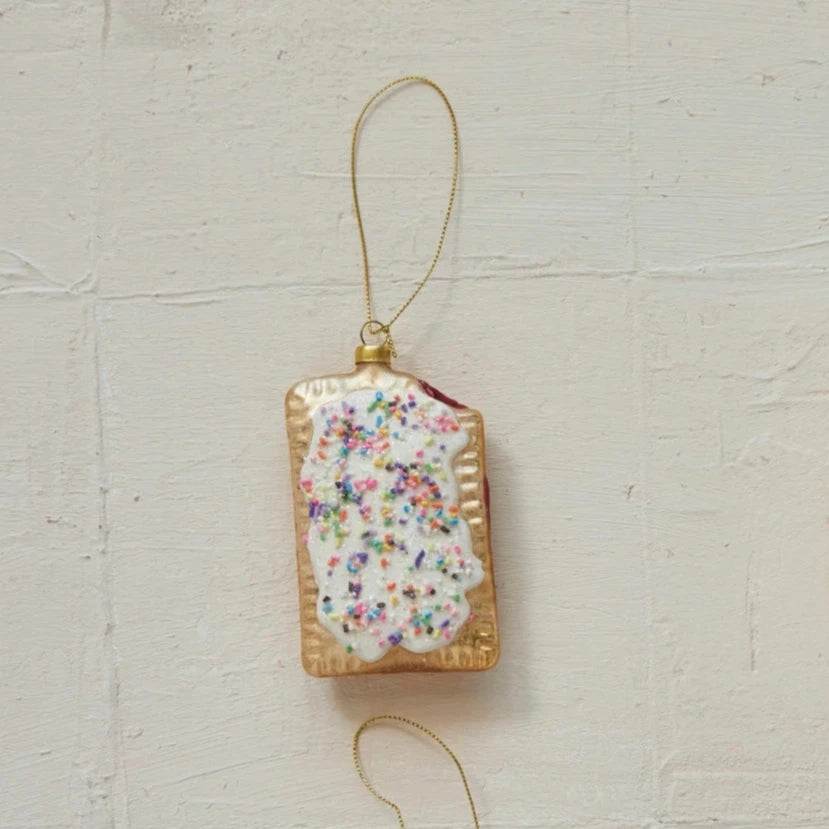 Glass Toaster Pastry Ornament