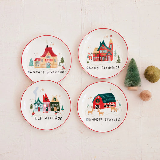 North Pole Village 6" Stoneware Plate