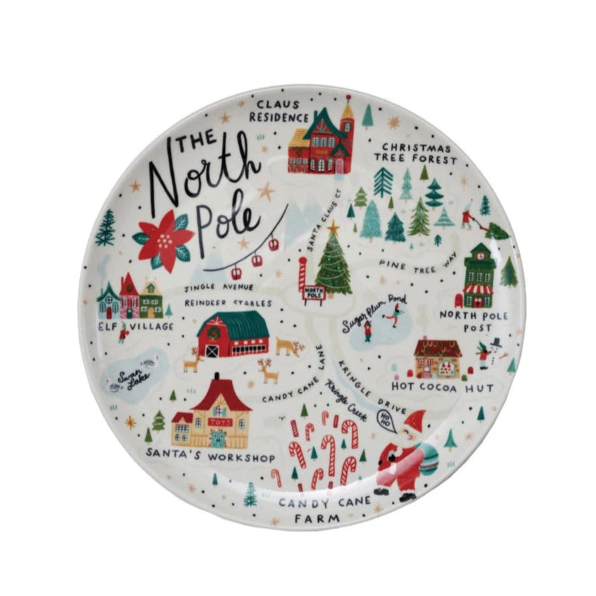 North Pole Village 11" Stoneware Plate