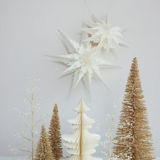 Large Ornate Folded Paper Snowflake Ornament