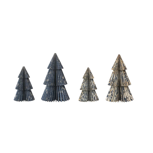 Blue & Cream Paper Honeycomb Trees