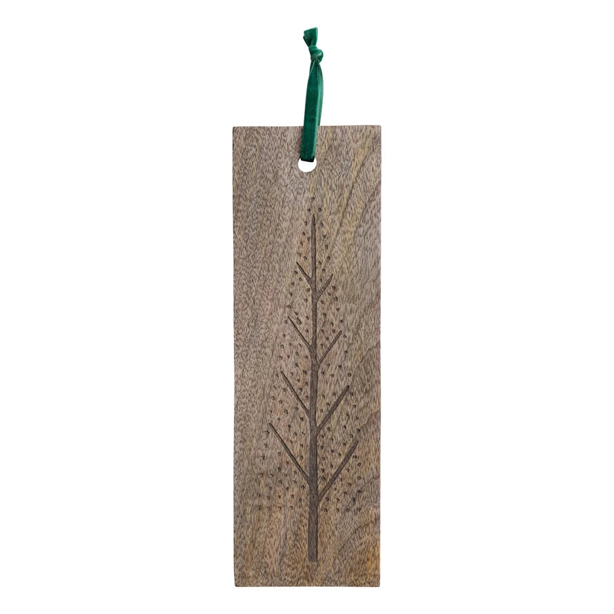 Large Mango Wood Board with Tree & Velvet Tie