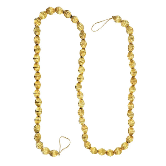 Electroplated Metal Pleated Bead Garland