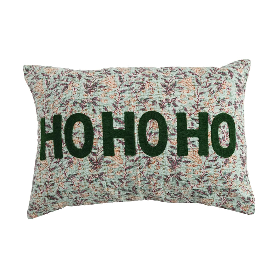 HoHoHo Hand-Embroidered Pillow
