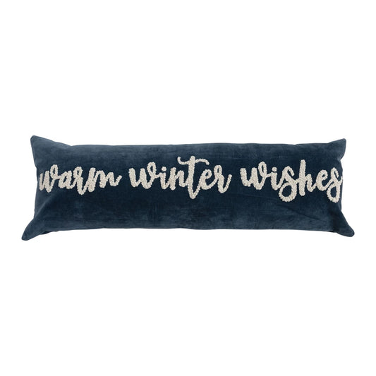 Warm Winter Wishes Velvet Lumbar Pillow